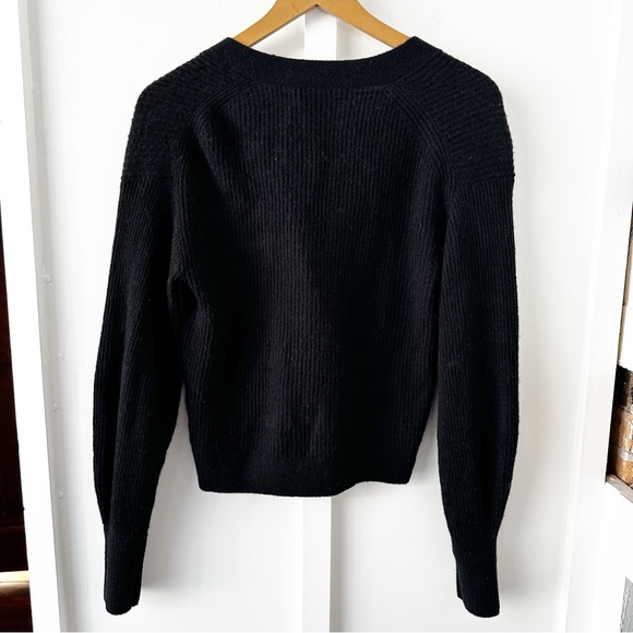 QUINCE black Baby Alpaca-Wool Cropped Cardigan - Picture 4 of 5